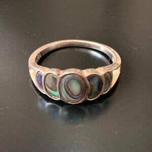 VTG Nevada 925 Sterling 925 Ring With Natural Abalone Shell Inlays Size 10